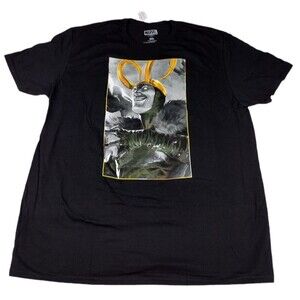 Marvel Loki Mens Size XXL Graphic Shirt Black Cotton Short Sleeve Crew Neck  NEW